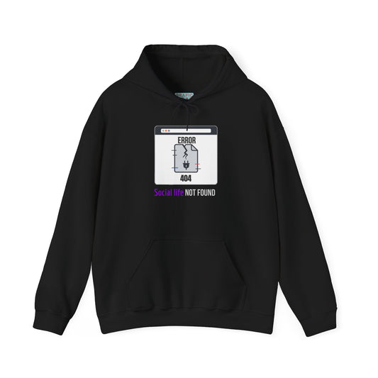Graphic hoodies - "Error 404: Social Life Not Found" - Graphic clothes
