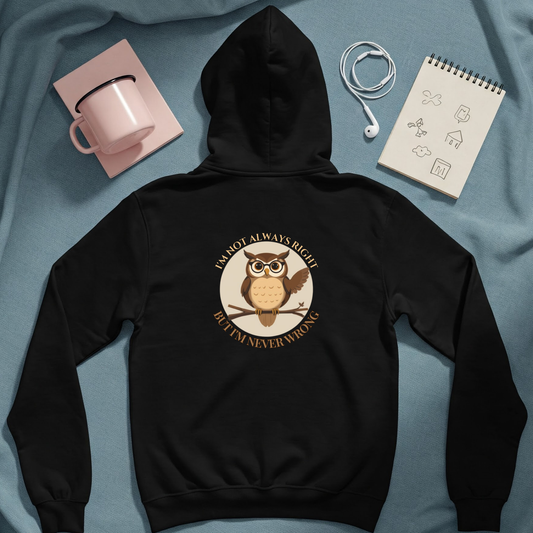 Graphic hoodies - "I'm Not Always Right, But I'm Never Wrong" - Graphic clothes